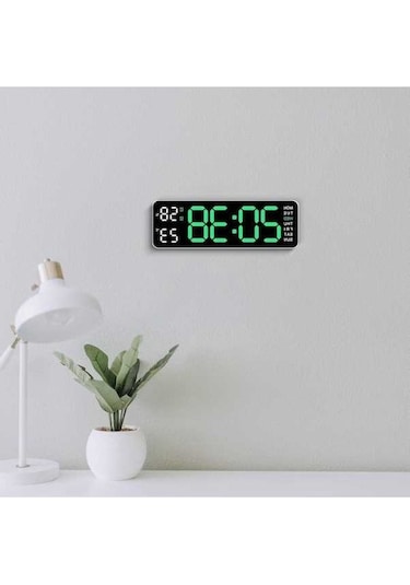 Trendooze Yeşil Suntek Saati Saati Saat, Led Duvar Duvar Dijital Dijital Çalar Rn Yeşil