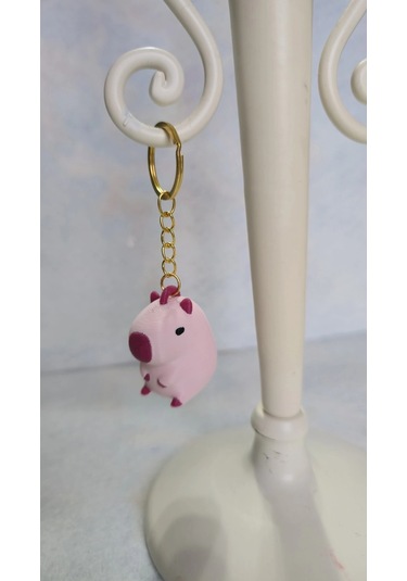 Pembe Capybara Anahtarlık Kaliteli Aksesuar Çanta Charm