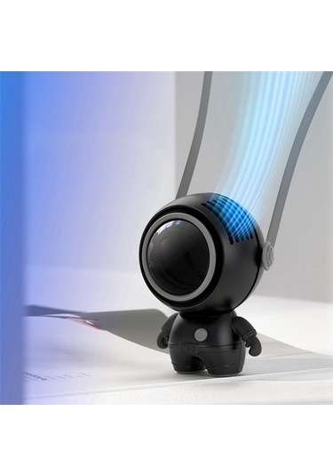 El Astronot Asılı Boyun Fan Soğutma Asılı Çanta Fanı Usb Şarj Edilebilir Mini Çok Fonksiyonlu Fan, Siyah Pjgus3 Var Ayaklı Siyah 5 Adetten Az