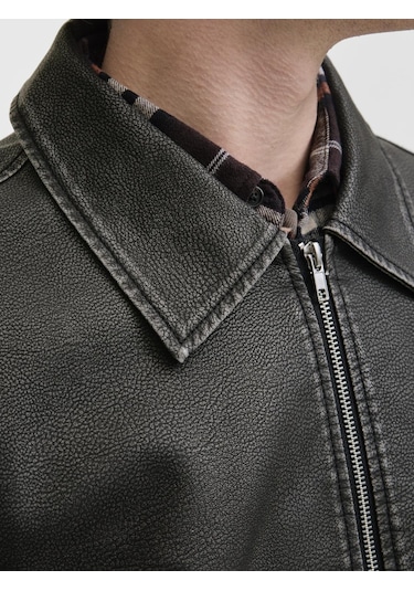 Erkek Suni Deri Ceket - Casablanca - 12278839 Black