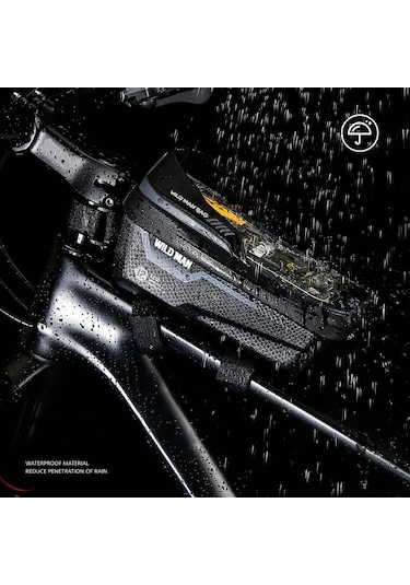 Wıld Man Es12 1l Dağ Bisikleti Ön Kiriş Çantası Bisiklet Su Geçirmez Telefon Eyer Çantası, Renk: Kırmızı Siyah