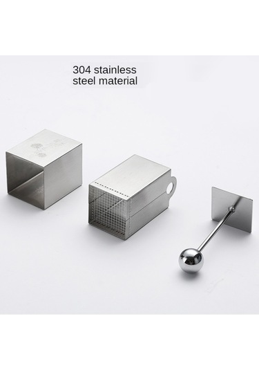 Homyl Kare Izgaralar Şekilli Filiform Tofu Kesici Paslanmaz Gümüş