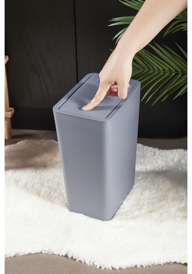 Perotti 13240 Gri Molly Gri 8 Litre Click Çöp Kovası Gri