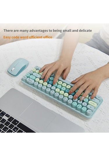 Jeemson Mofii Kablosuz Klavye-fare Seti, 3 Seviye Dpı Ayarı, Sessiz Fare, Plug & Play, Deniz Tuzü Yeşili Pil Yok Diğer