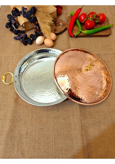Modabakır Bakır Kapaklı Tava 18 Cm Model:ss5569 Bakır
