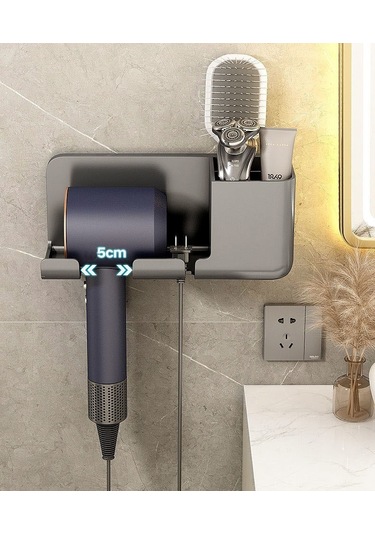 Lichen Duvara Monte Saç Kurutma Makinesi Rafı, Saç Kurutma Siyah