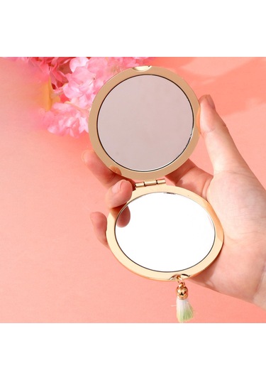 Suntek Seyahat Makyaj Aynası Yuvarlak Yaratıcı Kozmetik Çanta Sarı