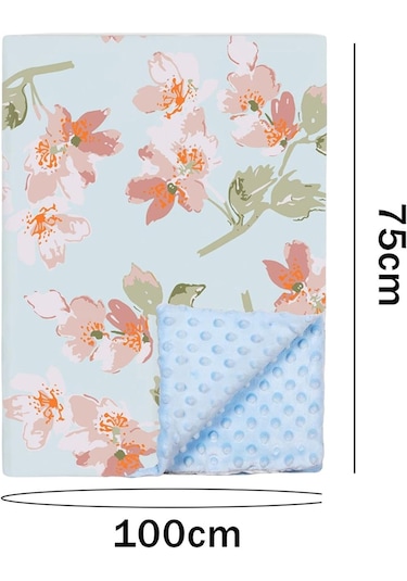 Dolıty Pusetler Için Yumuşak Bebek Battaniye Mavi-çiçek Mavi Çiçek Mavi