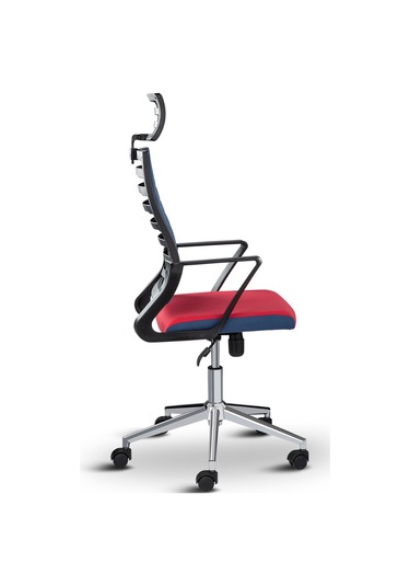 Rigel Başlıklı Ofis Koltuğu Çalışma Koltuğu Mavi Kırmızı
