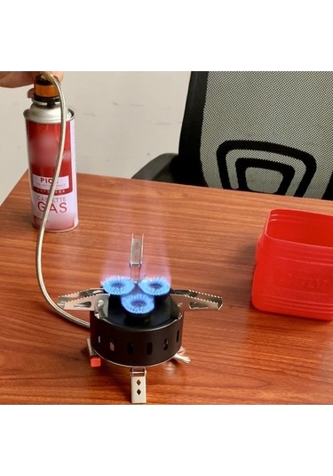 Dancemonkey Kamp Gazlı Ocak 8500w 3 Brülör Sırt Çantası Ocak Katlanabilir Bütan Ocak Kamp Sobası Gümüş Gümüş