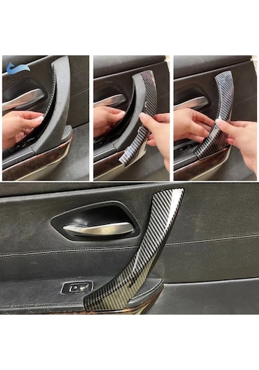 Karbon Sağ-araba Styling Abs Karbon Fiber Doku İç Kapı Paneli Tutma Kolu Kol Dayama