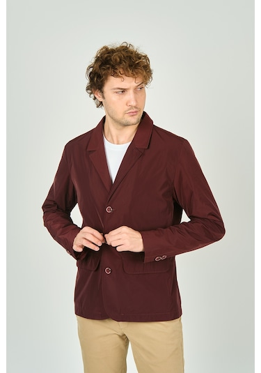 Daynax Erkek Çift Yaka Detaylı Düğme Kapamalı Ceket Mont 4900 Bordo Bordo