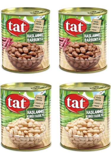 Tat Haşlanmış Kuru Fasulye ve Barbunya 4 x 800 G