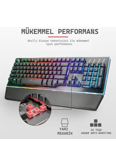 Gxt 860 Thura Rgb Yarı Mekanik Gamer Klavye