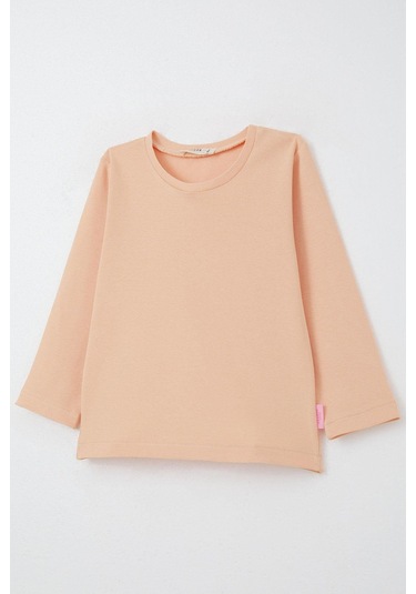 Breeze Kız Bebek Uzun Kollu Tişört Basic 9 Ay-3 Yaş, Somon Somon