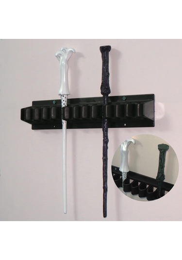 Konesam 10 Büyü Çubuğu İçin Siyah Plastik Gösterim Rakamı - Koleksiyonlarınızı Serinize - Dayanıklı Malzeme İle Montaj Vidalıları Dahil Siyah