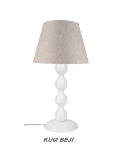 7 Renk Büyük Boncuk Abajur Beyaz Ayak Diğer