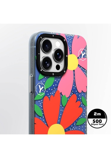 İphone 15 Pro Uyumlu Kılıf Magsafe Özellikli Sunshine Tasarımlı Youngkit Colorful Serisi Kırmızı