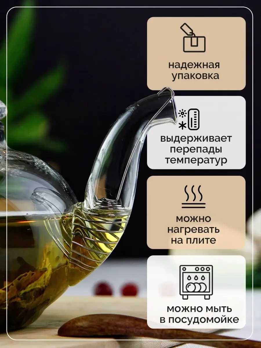 Teastar 800 Ml Demlik, Isıya Dayanıklı Cam 64036620 Beyaz