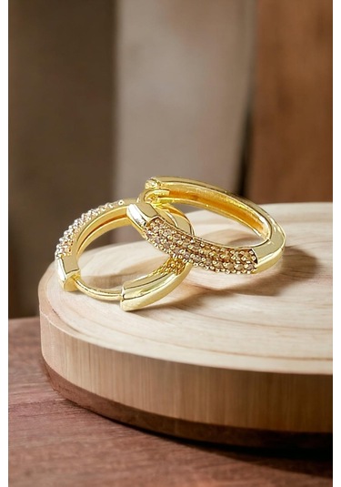 Alerji Yapmaz Kararmaz Altın Kaplama Çelik Halka Küpe