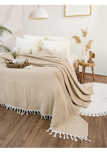 Battaniye Pamuk Riona 180x200 Cm Bej