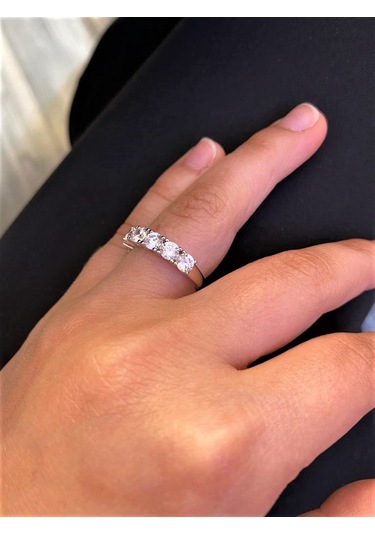 Kadın Yarım Tur Gümüş Yüzük