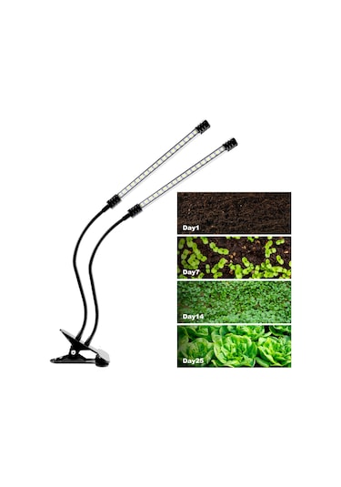 Gajeena Usb Çift Başlı Led Bitki Işığı: Tam Spektrum, 5 Parlaklık Seviyesi, 4/8/12saat Zamanlayıcı, Ip66 Su Geçirmez, 360 Esnek Boyun Diğer