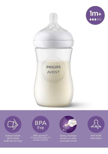 Philips Avent Natural Response Pp Biberon 1 Ay+ 260 Ml, Tepkili B Çok Renkli