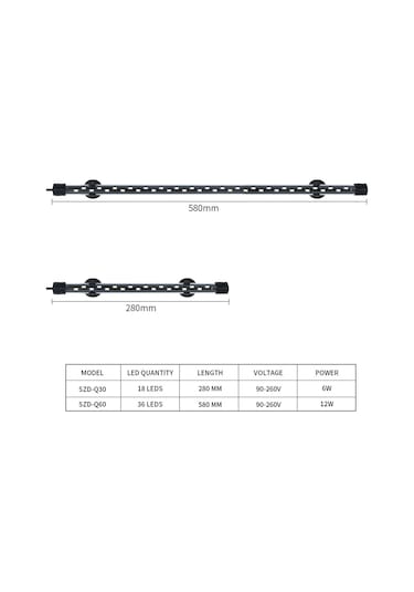 Symbee 28cm Ip68 Su Altı Led Akvaryum Işığı - Mavi Beyaz Işık, Su Bitkileri Ve Balık Görseli İçin Enerji Tasarruflu, Avrupalı Standart Çok Renkli