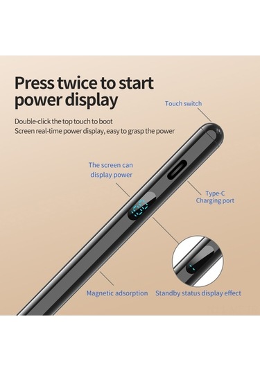 Novahub Evrensel Manyetik Stylus Kalem - Hızlı Şarj, Uzun Pil, Değiştirilebilir Uç - Android Uyumlu, İçin Uygun