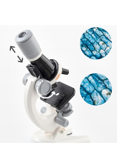 Singree Çocuklar İçin Bilim Keşif Mikroskobu Seti - 100x/400x/1200x Büyütme, Led Işık, Egzersiz Araçları İle - Mavi Pil İçermez Mavi