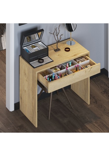 Arya Novella Mode Çekmeceli Makyaj Masası Lefkas Meşe