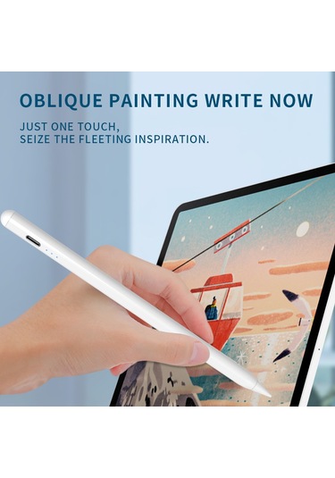 Padalink İos İçin Aktif Kapasitif Kalem: Enerji Göstergeli, Eğim Basınç Duyarlı, Mıknatıslı Ve Yanlış Dokunuş Engeli - Beyaz