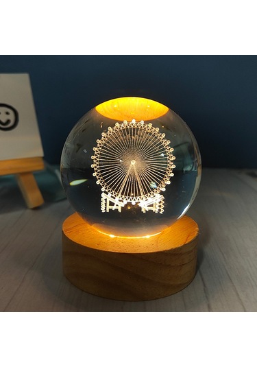 Xiyyadms Nurluce 6cm Usb Işıklı Güneş Sistemi Kristal Top, Dimmable Fonksiyonlu Gece Lambası, Hediye Özel Diğer