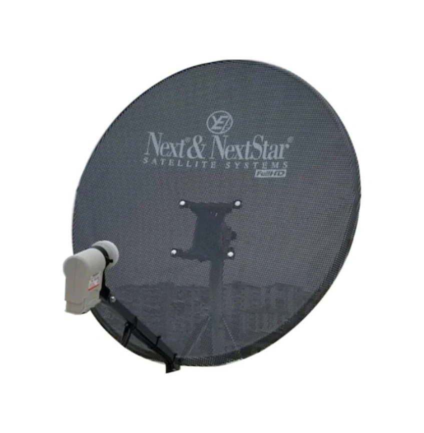 Next&nextstar 85 Cm Delikli Gri Renk Ofset Çanak Anten + Tekli Lnb