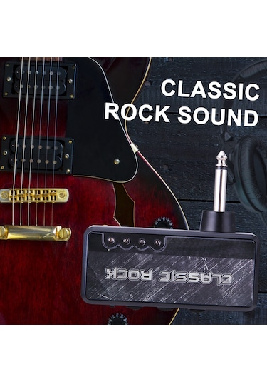 Yaozixa Ammoon Siyah Elektro Gitar Kulaklık Amfi Efektörü - Klasik Rock Distorsiyon Fonksiyonu Ve Dahili Şarj Edilebilir Pil