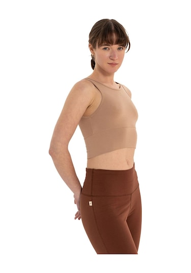 Inguz Kalın Askılı Ecovero Basic Crop Bej