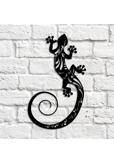 Homyl Metal Gecko Kertenkele Duvar I Sundurma Dekorasyon 30cmx18,4cm