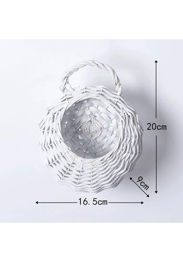 Suntek Magideal Hasır Asılı Çiçek Sepeti Duvar Ekici Çim Yard Beyaz