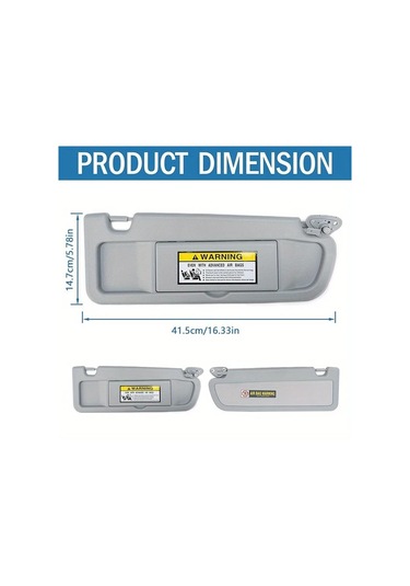 Dashanshop Kevik Uyumlu 2006-2011 Honda Civic Sağ Şoför Güneşlik Siyah Gri