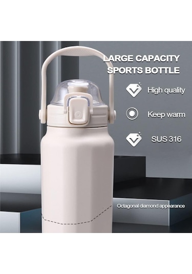 Saplı Ve Pipetli Büyük Kapasiteli Eşkenar Dörtgen Vakumlu Yalıtımlı Matara, Spor İçin Paslanmaz Çelik Su Şişesi, Sızdırmaz Kapaklı Kahve Kupası, Sıvıları Sıcak Veya Soğuk Tutar Açık Gri Yeşil 43oz Saplı Ve Pipetli Büyük Kapasiteli Eşkenar Dörtgen Vakumlu Yalıtımlı Matara, Spor İçin Paslanmaz Çelik Su Şişesi, Sızdırmaz Kapaklı Kahve Kupası, Sıvıları Sıcak Veya Soğuk Tutar Açık Gri Yeşil 43oz