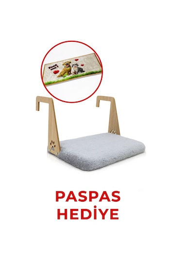 Gobypet Peluş Kalorifer Petek Radyatör Yatağı Geniş Kedi Köpek Kalorifer Yatağı + Paspas