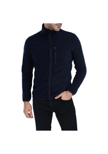 Ghassyco. Erkek Tam Fermuarlı Polar Ceket Siyah
