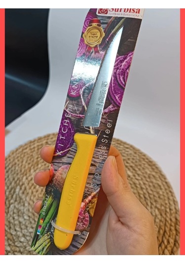 Sürbisa 61004 Sebze Bıçağı Sarı Lz1 Koli 12 Adet Tırtıklı Çok Renkli