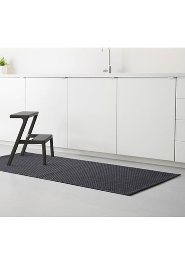 Koyu Gri 80x200 cm Halı Modern Halı İç-Dış Mekan
