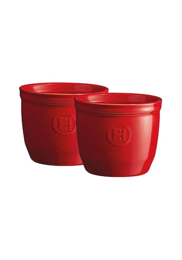 Emile Henry Fırın Kabı Ramekin No.8 Burgundy 2'li Set Kırmızı