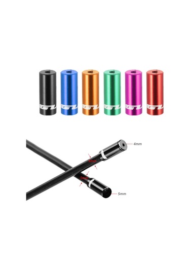 Gub 100pcs 4mm / 5mm Alüminyum Alaşım Bisiklet Attırıcı Y4452b-4 Siyah Siyah