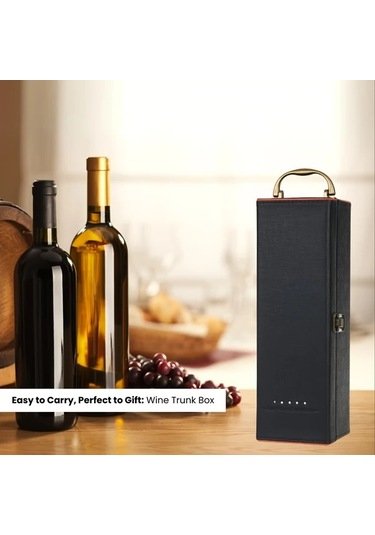 Cordial Siyah 1 Tek Sarap Sisesi Hediye Kutusu Aksesuar Seti Tasinabilir Tasima Kilifi Sise Tutucu Parti Ev Ve Koleksiyon İcin