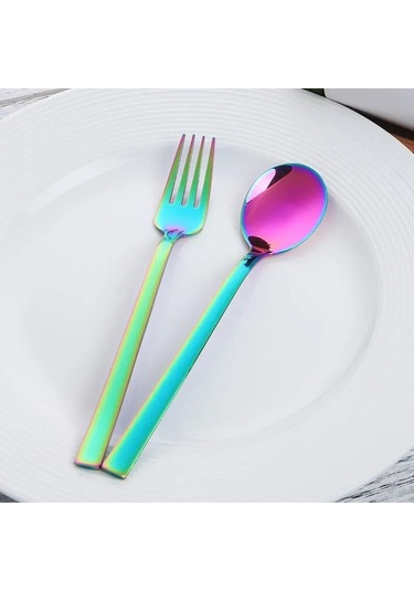 Lemestar Stüdyo Çelik Salata Servis Seti - Hafif, Dayanıklı Ve Şık Multicolor Tasarım, 14.6 Cm Uzunluk, 75 Gr Ağırlık, Yetişkinler İçin Mükemmel Tabak Ürünü Renkli