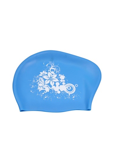 Gökyüzü Mavisi Projektör Yetişkin Uzun Saç Kadınlar İçin Yüzme Kap Su Geçirmez Silikon Yüzme Havuzu Şapka Mavi